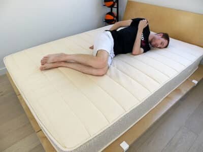 Saatva Edge Support Side sleeping on the Birch mattress
