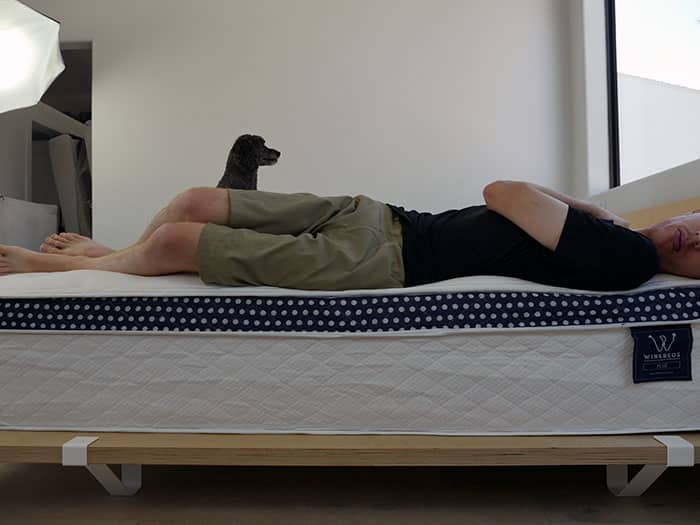 WinkBed Plus back sleeping