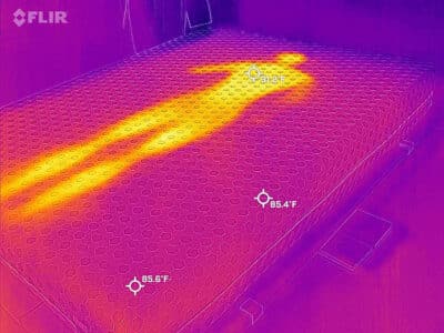 Layla memory foam - firm side - cooling test (before)