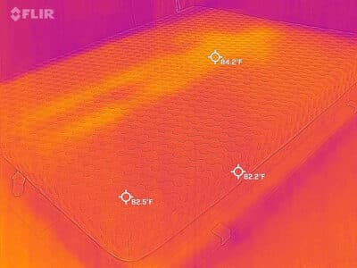 Layla memory foam cooling test - soft side (after)