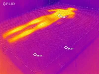Layla memory foam cooling test - soft side (before)