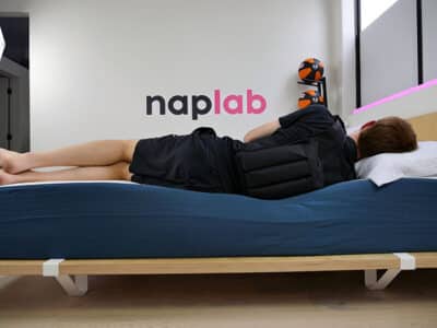 Bed in a Box side sleeping on edge vest