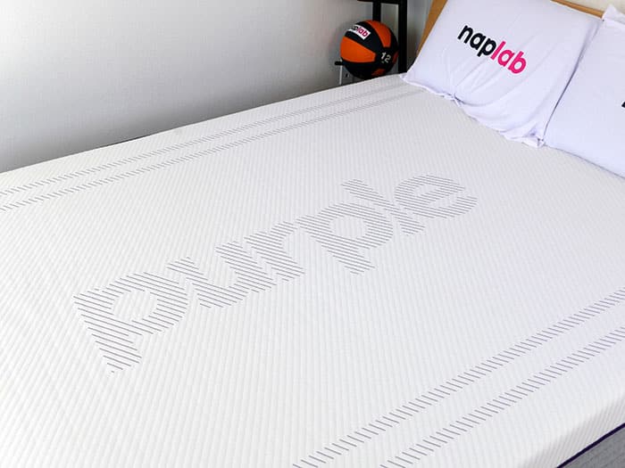 Purple Hybrid mattress cover logo