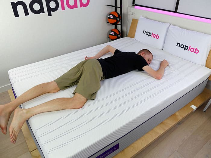 Purple Hybrid Premier 4 stomach sleeping