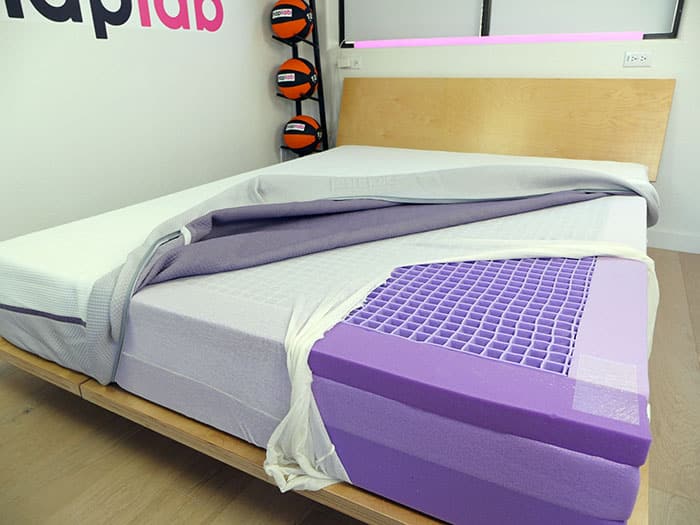 Purple regular mattress cover off