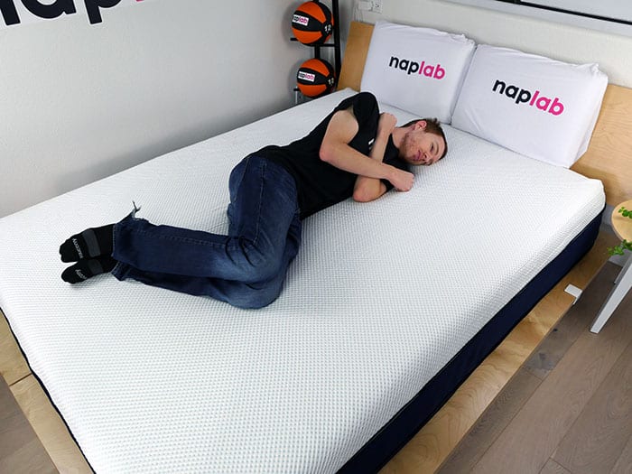 Amerisleep AS3 Hybrid side sleeping