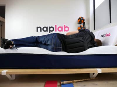 Amerisleep AS3 Hybrid side sleeping with vest