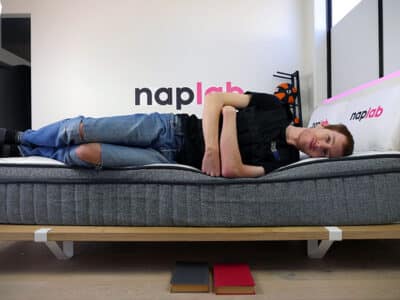 Ghostbed Flex edge support - side sleeping with vest