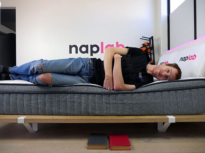 Ghostbed Flex edge support - side sleeping with vest