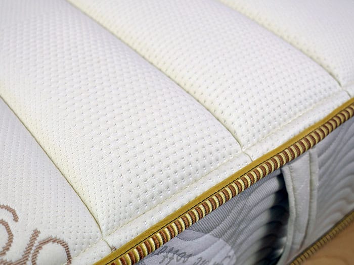 Saatva Modern Foam Cover Close Saatva Moder Foam mattress cover close-up