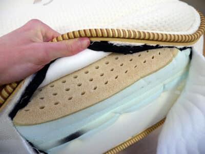 Saatva Modern Foam pulling back cover