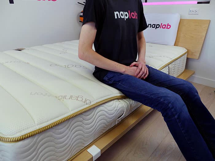 Saatva Modern Foam Edge Sitting Saatva Moder Foam sitting on edge