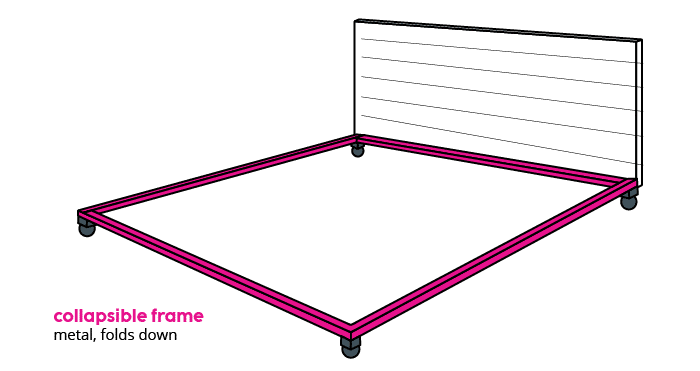 Type Frame Bed frames - collapsible bed frame