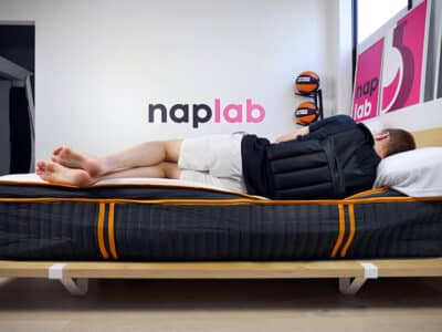 Nectar Hybrid Premier Copper edge support - side sleeping with vest