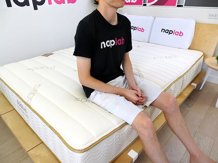 Saatva Memory Foam Hybrid edge support - sitting