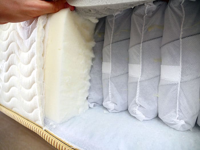 Saatva Memory Foam Hybrid foam cutout