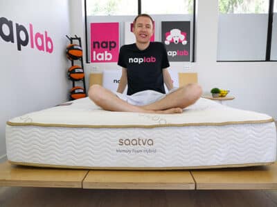Saatva Memory Foam Hybrid sitting
