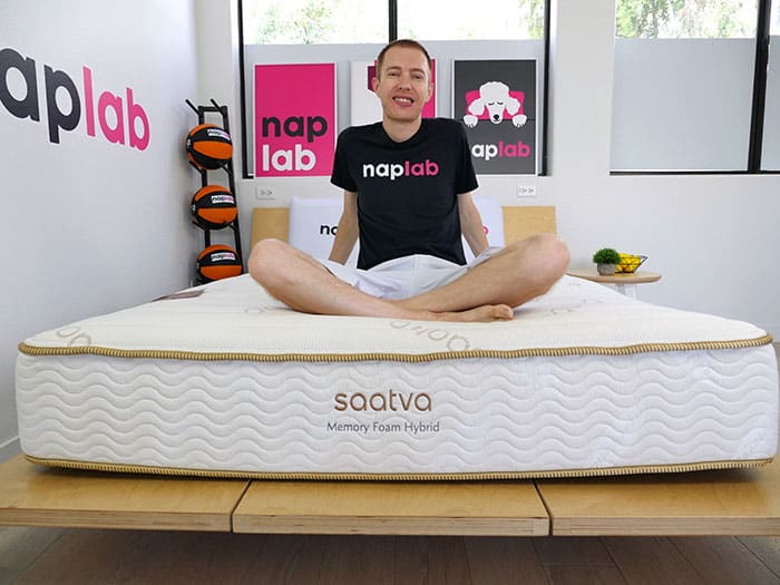 Saatva Memory Foam Hybrid sitting