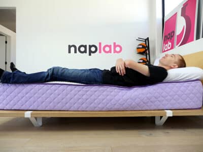 Sheets & Giggles Eucalyptus edge support - back sleeping with vest