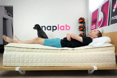 Naturepedic Eos Edge Support Back Sleeping With Vest Naturepedic Eos Edge Support Back Sleeping With Vest