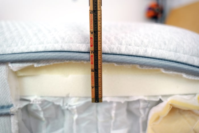 Leesa Oasis Chill Measuring Top Layers