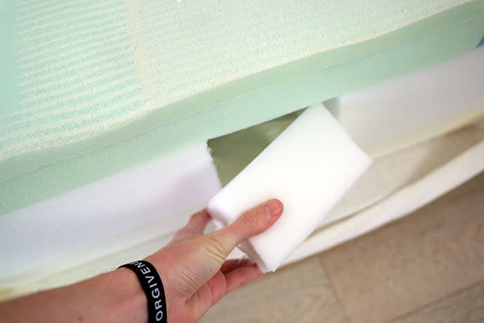 Casper Snow Hybrid 2024 Removing Foam Cuttout