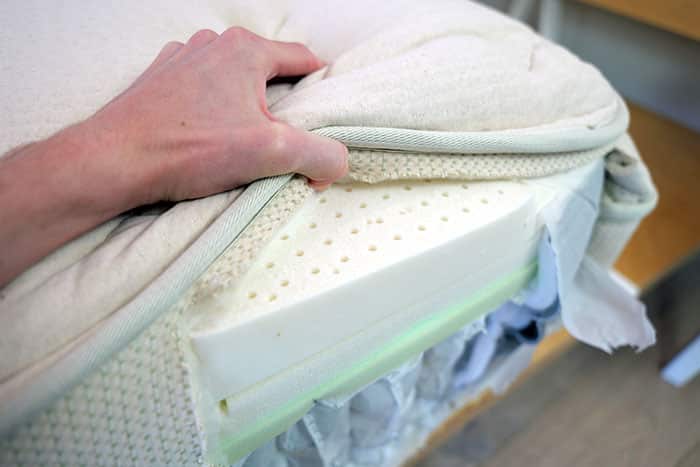 Leesa Natural Hybrid Revealing Top Layers