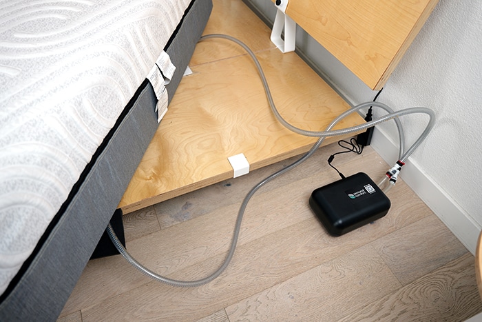Personal Comfort Rejuvenate Pump Connected To Mattress