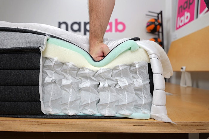 Helix Plus Luxe 2025 Pressing On Mattress Layers