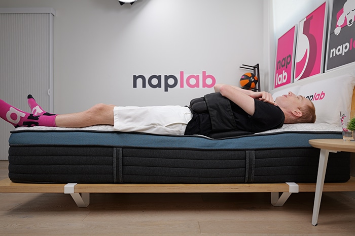 Helix Twilight Luxe Edge Support Test Back Sleeping With Vest