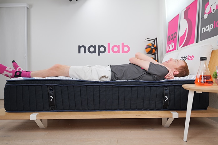 Dreamcloud Premier Hybrid Edge Support Test Back Sleeping