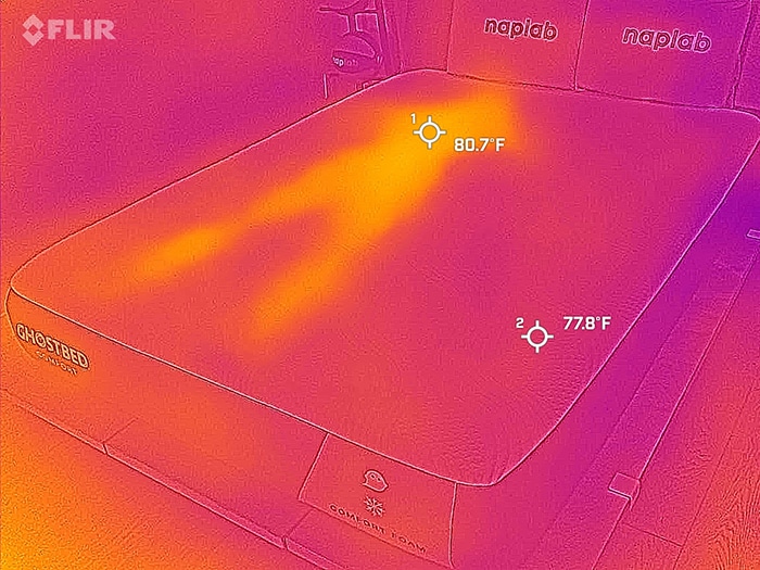 Ghostbed Comfort Foam After Cooling Test