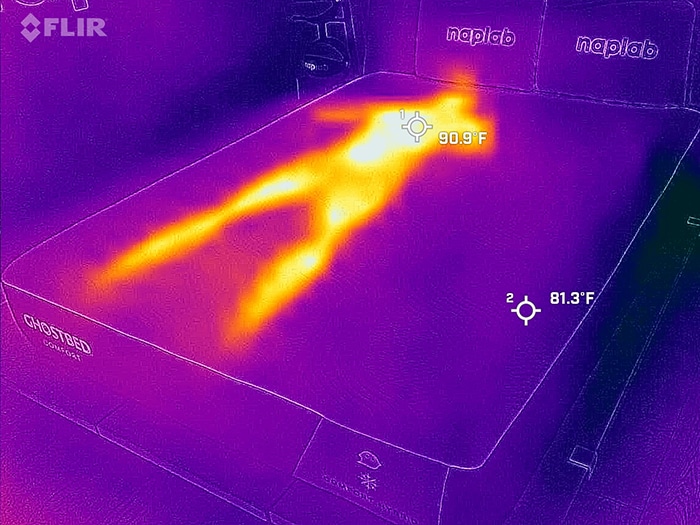 Ghostbed Comfort Hybrid Before Cooling Test