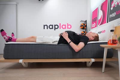 Ghostbed Signature Foam Edge Support Test Back Sleeping With Vest