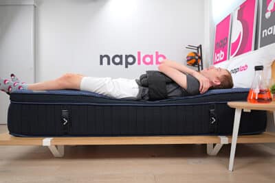 Dreamcloud Luxe Edge Support Test Back Sleeping With Vest