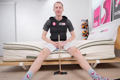 Avocado Green Pillowtop Edge Support Test With Vest