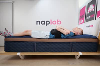 Brooklyn Bedding Aurora Luxe Cooling Edge Support Test Back Sleeping With Vest