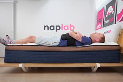 Brooklyn Bedding Copperflex Pro Hybrid Edge Support Test Back Sleeping With Vest