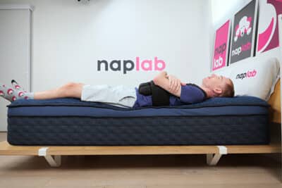 Brooklyn Bedding Signature Hybrid Edge Support Test Back Sleeping With Vest Brooklyn Bedding Signature Hybrid Edge Support Test Back Sleeping With Vest