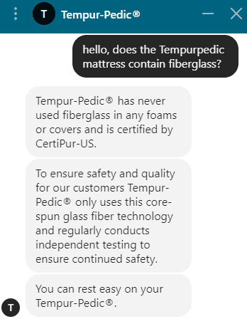 Tempurpedic Fiberglass