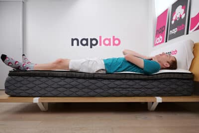 Puffy Lux Hybrid Edge Support Test Back Sleeping Puffy Lux Hybrid Edge Support Test Back Sleeping