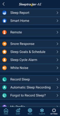 Tempurpedic Active Breeze App Settings